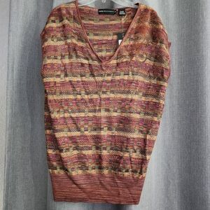 Dana Buchman V-Neck Top in Warm Tones